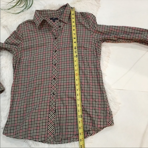 Gap check pink black white long sleeve top size Medium - Picture 6 of 7
